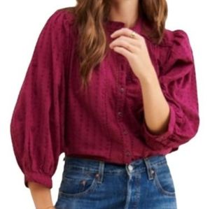 Anthropologie Detailed Batwing Blouse XS